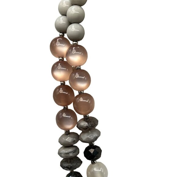 Elegant Multicolor Statement Necklace With Beads & Stones Adjustable Length - Picture 6 of 10